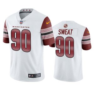 Men's Washington Commanders #90 Montez Sweat White Vapor Untouchable Stitched Football Jersey - Custom Name