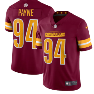 Men's Washington Commanders #94 Da'Ron Payne 2022 Burgundy Vapor Limited Stitched Jersey - Custom Name