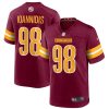 Men's Washington Commanders #98 Matt Ioannidis 2022 Burgundy Game Stitched Jersey - Custom Name