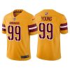 Men's Washington Commanders #99 Chase Young Gold Vapor Untouchable Stitched Football Jersey - Custom Name