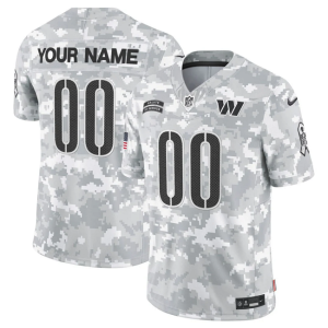 Men's Washington Commanders Active Player Custom 2024 F.U.S.E Arctic Camo Salute to Service Limited Stitched Football Jersey - Custom Name
