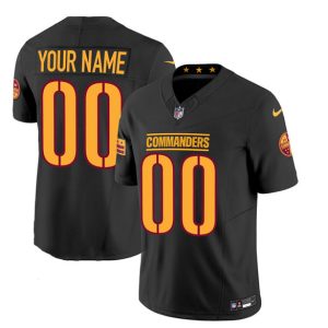 Men's Washington Commanders Active Player Custom Black 2023 F.U.S.E. Vapor Limited Stitched Football Jersey - Custom Name