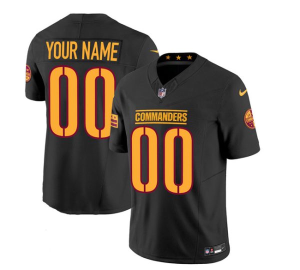 Men's Washington Commanders Active Player Custom Black 2023 F.U.S.E. Vapor Limited Stitched Football Jersey - Custom Name