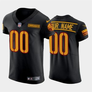 Men's Washington Commanders Active Player Custom Black Elite Stitched Jersey - Custom Name