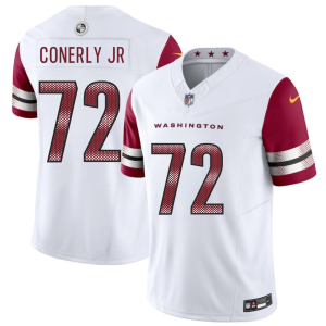 Men's Washington Commanders Josh Conerly Jr White 2025 Draft F.U.S.E. Vapor Limited Stitched Football Jersey - Custom Name