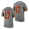 Men's Washington Football Team #17 Terry McLaurin Gray Inverted Legend Stitched Jersey - Custom Name
