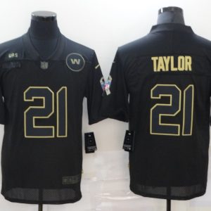 Men's Washington Football Team #21 Sean Taylor Black Salute To Service Limited Stitched Jersey - Custom Name