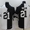 Men's Washington Football Team #21 Sean Taylor Black & White NFL Split Limited Stitched Jersey - Custom Name