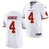 Men's Washington Football Team #4 Taylor Heinicke White Vapor Untouchable Limited Stitched Jersey - Custom Name