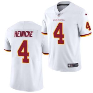 Men's Washington Football Team #4 Taylor Heinicke White Vapor Untouchable Limited Stitched Jersey - Custom Name