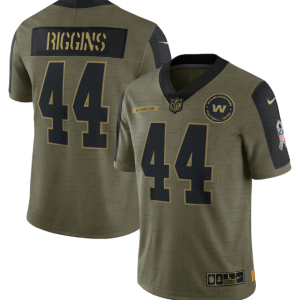 Men's Washington Football Team #44 John Riggins 2021 Olive Salute To Service Limited Stitched Jersey - Custom Name