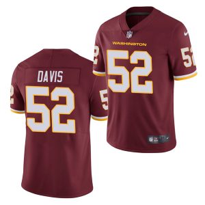 Men's Washington Football Team #52 Jamin Davis Burgundy Vapor Untouchable Limited NFL Stitched Jersey - Custom Name