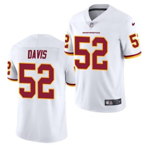 Men's Washington Football Team #52 Jamin Davis White Vapor Untouchable Limited Stitched Jersey - Custom Name