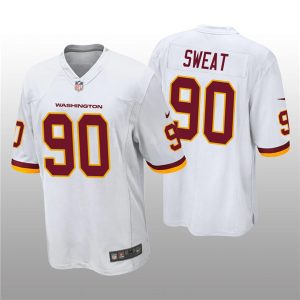 Men's Washington Football Team #90 Montez Sweat White NFL Vapor Untouchable Limited Stitched Jersey - Custom Name