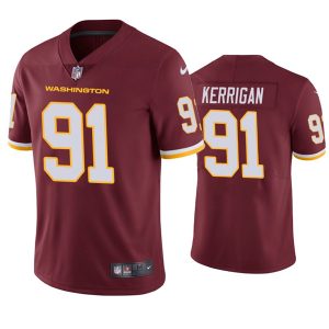 Men's Washington Football Team #91 Ryan Kerrigan Red NFL Vapor Untouchable Limited Stitched Jersey - Custom Name