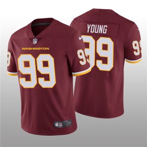 Men's Washington Football Team #99 Chase Young Red NFL Vapor Untouchable Limited Stitched Jersey - Custom Name
