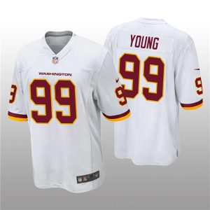 Men's Washington Football Team #99 Chase Young White NFL Vapor Untouchable Limited Stitched Jersey - Custom Name