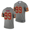 Men's Washington Football Team Washington Football Team #99 Chase Young Gray Inverted Legend Stitched Jersey - Custom Name