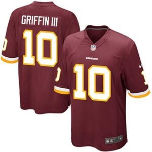 Men's Washington Redskins #10 Robert Griffin III Red Stitched Game Jersey - Custom Name