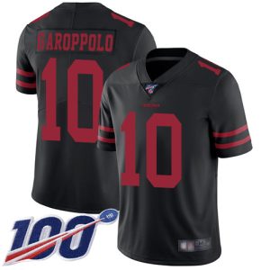 Nike 49ers #10 Jimmy Garoppolo Black Alternate Men's Stitched NFL 100th Season Vapor Limited Jersey - Custom Name