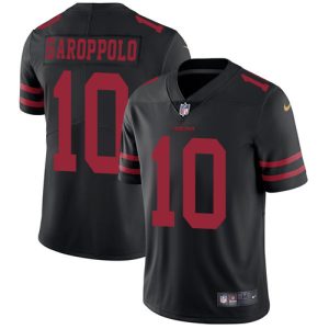 Nike 49ers #10 Jimmy Garoppolo Black Alternate Men's Stitched NFL Vapor Untouchable Limited Jersey - Custom Name