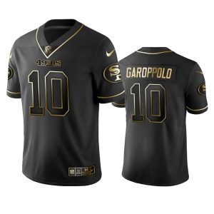 Nike 49ers #10 Jimmy Garoppolo Black Golden Limited Edition Stitched NFL Jersey - Custom Name