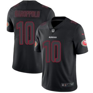 Nike 49ers #10 Jimmy Garoppolo Black Men's Stitched NFL Limited Rush Impact Jersey - Custom Name
