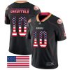 Nike 49ers #10 Jimmy Garoppolo Black Men's Stitched NFL Limited Rush USA Flag Jersey - Custom Name