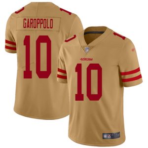 Nike 49ers #10 Jimmy Garoppolo Gold Men's Stitched NFL Limited Inverted Legend Jersey - Custom Name
