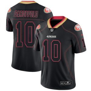 Nike 49ers #10 Jimmy Garoppolo Lights Out Black Men's Stitched NFL Limited Rush Jersey - Custom Name