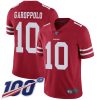 Nike 49ers #10 Jimmy Garoppolo Red Team Color Men's Stitched NFL 100th Season Vapor Limited Jersey - Custom Name