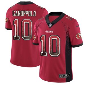 Nike 49ers #10 Jimmy Garoppolo Red Team Color Men's Stitched NFL Limited Rush Drift Fashion Jersey - Custom Name