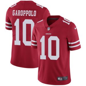 Nike 49ers #10 Jimmy Garoppolo Red Team Color Men's Stitched NFL Vapor Untouchable Limited Jersey - Custom Name