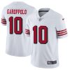 Nike 49ers #10 Jimmy Garoppolo White Rush Men's Stitched NFL Vapor Untouchable Limited Jersey - Custom Name