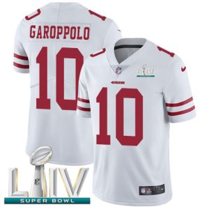 Nike 49ers #10 Jimmy Garoppolo White Super Bowl LIV 2020 Men's Stitched NFL Vapor Untouchable Limited Jersey - Custom Name