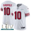 Nike 49ers #10 Jimmy Garoppolo White Super Bowl LIV 2020 Rush Men's Stitched NFL Vapor Untouchable Limited Jersey - Custom Name