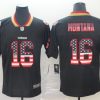 Nike 49ers #16 Joe Montana Black Men's Stitched NFL Limited Rush USA Flag Jersey - Custom Name