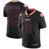 Nike 49ers #16 Joe Montana Lights Out Black Men's Stitched NFL Limited Rush Jersey - Custom Name