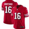 Nike 49ers #16 Joe Montana Red Team Color Men's Stitched NFL Vapor Untouchable Limited II Jersey - Custom Name