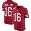 Nike 49ers #16 Joe Montana Red Team Color Men's Stitched NFL Vapor Untouchable Limited Jersey - Custom Name