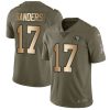 Nike 49ers #17 Emmanuel Sanders Olive-Gold Men's Stitched NFL Limited 2017 Salute To Service Jersey - Custom Name