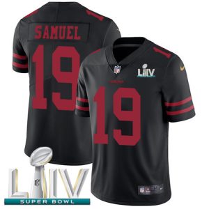 Nike 49ers #19 Deebo Samuel Black Super Bowl LIV 2020 Alternate Men's Stitched NFL Vapor Untouchable Limited Jersey - Custom Name