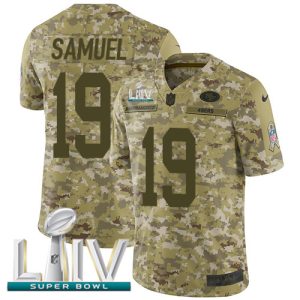 Nike 49ers #19 Deebo Samuel Camo Super Bowl LIV 2020 Men's Stitched NFL Limited 2018 Salute To Service Jersey - Custom Name