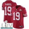 Nike 49ers #19 Deebo Samuel Red Super Bowl LIV 2020 Team Color Men's Stitched NFL Vapor Untouchable Limited Jersey - Custom Name