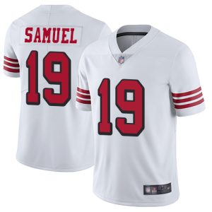 Nike 49ers #19 Deebo Samuel White Rush Men's Stitched NFL Vapor Untouchable Limited Jersey - Custom Name