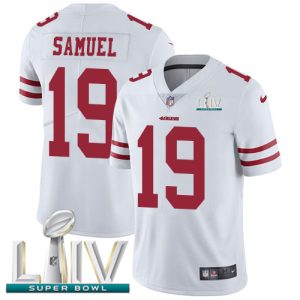 Nike 49ers #19 Deebo Samuel White Super Bowl LIV 2020 Men's Stitched NFL Vapor Untouchable Limited Jersey - Custom Name