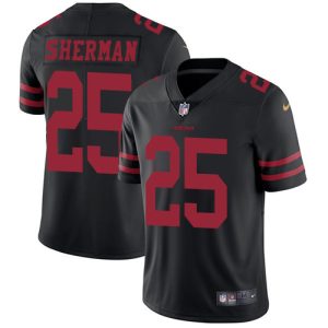 Nike 49ers #25 Richard Sherman Black Alternate Men's Stitched NFL Vapor Untouchable Limited Jersey - Custom Name