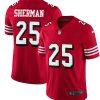 Nike 49ers #25 Richard Sherman Red Team Color Men's Stitched NFL Vapor Untouchable Limited II Jersey - Custom Name