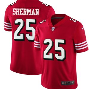 Nike 49ers #25 Richard Sherman Red Team Color Men's Stitched NFL Vapor Untouchable Limited II Jersey - Custom Name