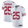 Nike 49ers #25 Richard Sherman White Men's Stitched NFL Vapor Untouchable Limited Jersey - Custom Name